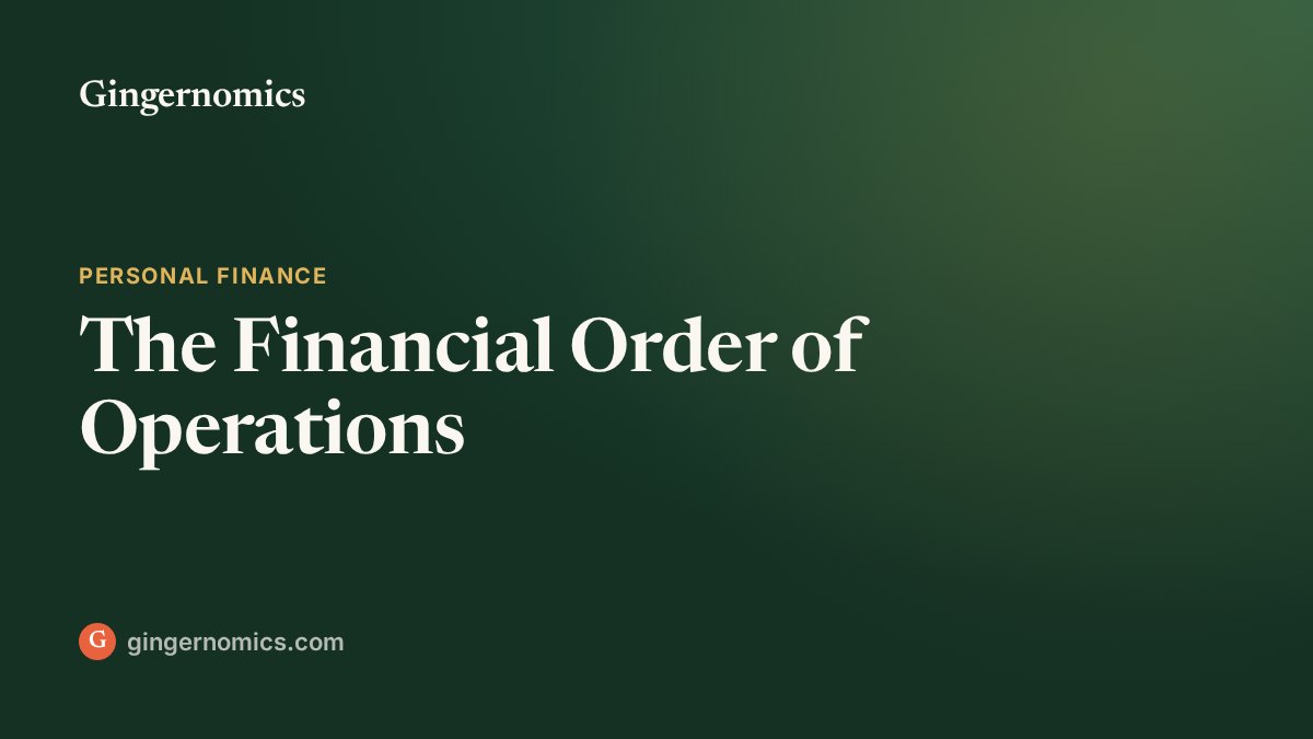 The Financial Order of Operations